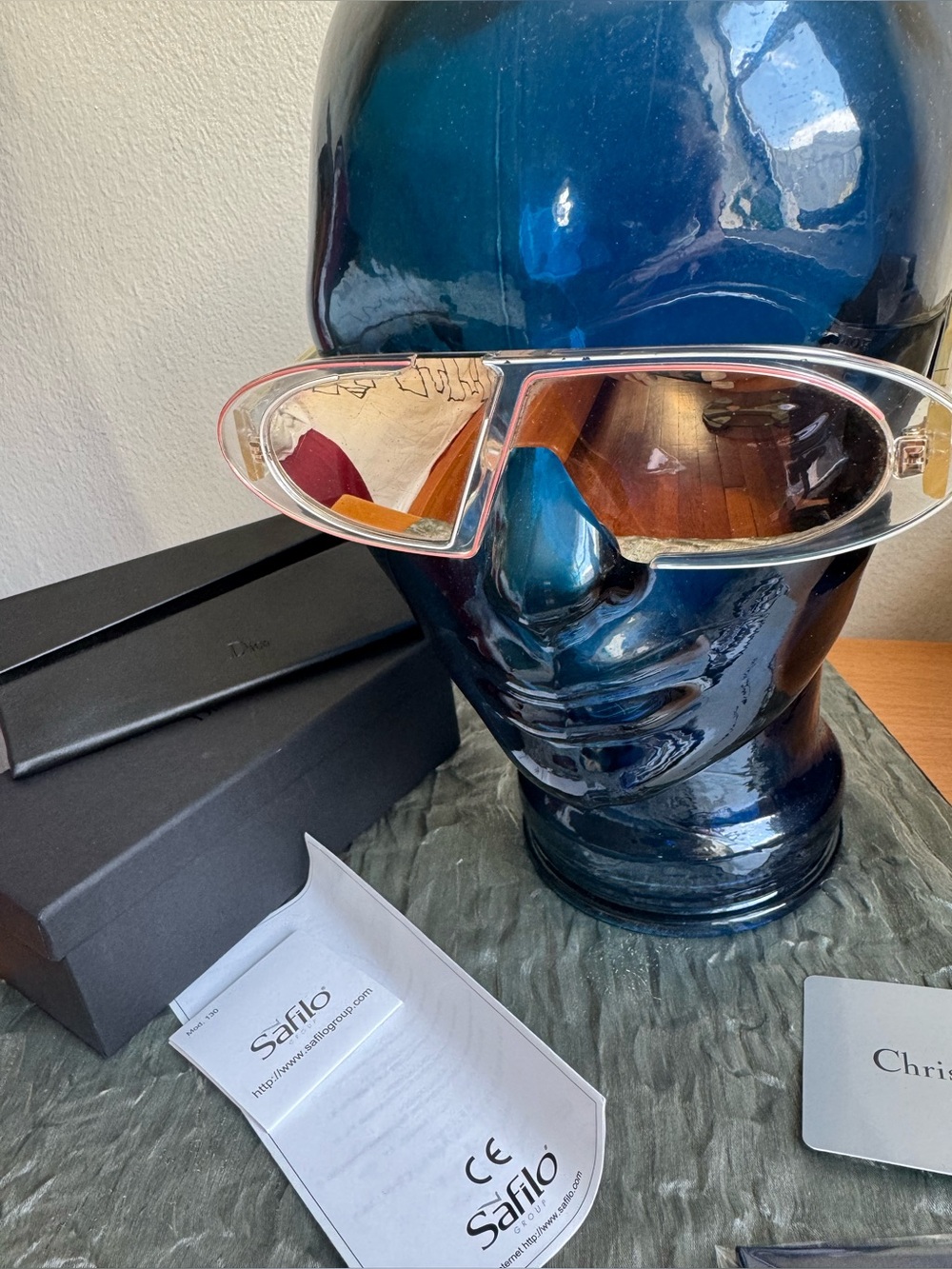 DIOR OBLIQUE 900 CRYSTALL OVAL MIRROR SUNGLASSES ITALY